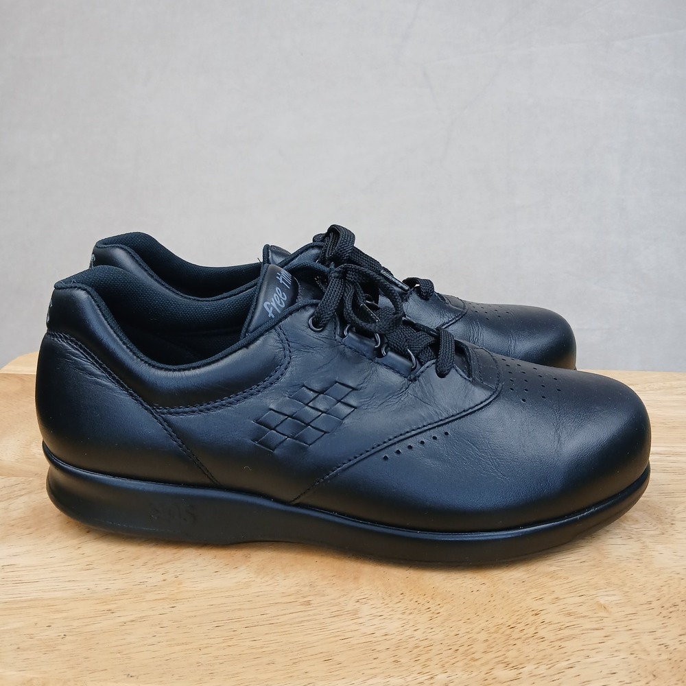 SAS Free‎ Time Womens 10 Shoes Sneaker Black Leather Weave Comfort Unworn